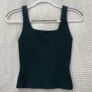 Aritzia Sculpt Knit Tank Dark Green